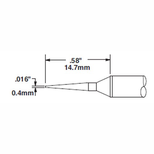 Metcal STTC-045 - STTC 600 Series Conical Soldering Tip Cartridge - 0.4 mm (0.016")