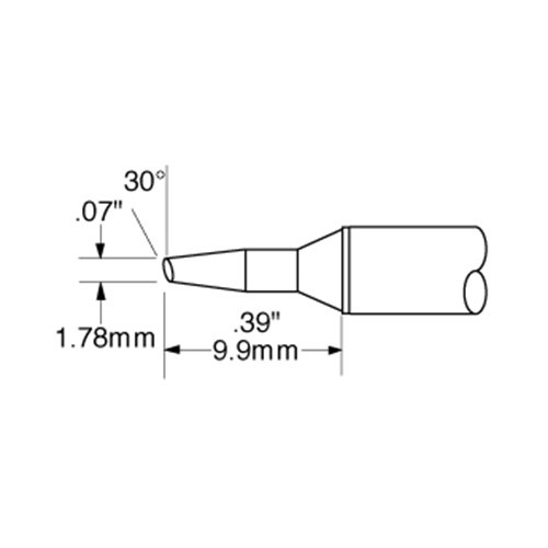 Metcal STTC-135 - STTC 700 Series Chisel Soldering Tip Cartridge - 1.78 mm (0.07") - 30°