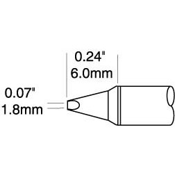 Metcal STTC-137P - STTC Series Soldering Cartridge - 30° Chisel - 0.24" x 0.07"