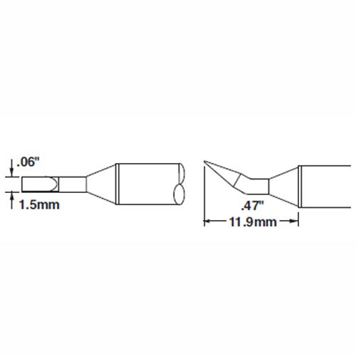 Metcal STTC-199-PK - STTC 700 Series Bent Chisel Soldering Tip Cartridge - 1.5 mm (0.06") - 30°