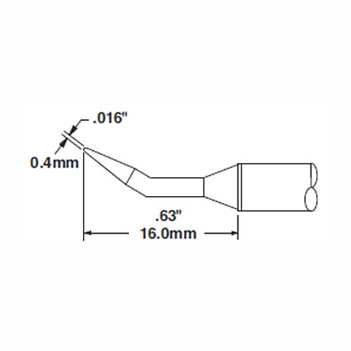 Metcal STTC-540 - STTC 500 Series Chisel Soldering Tip Cartridge - 0.4 mm (0.016") - 30°