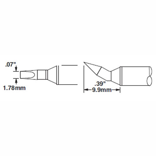 Metcal STTC-598 - STTC 500 Series Conical Soldering Tip Cartridge - 1.78 mm (0.07") - 30°