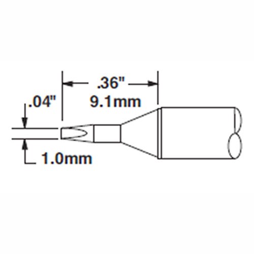 Metcal STTC-825 - STTC 800 Series Conical Soldering Tip Cartridge - 1 mm (0.04") - 30°