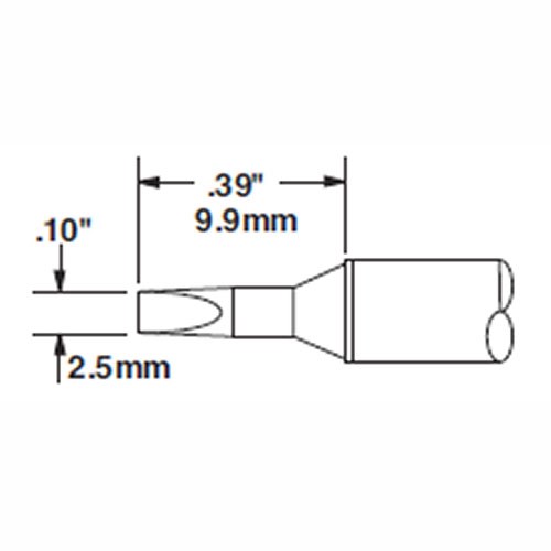 Metcal STTC-836-PK - STTC 800 Series Power Chisel Soldering Tip Cartridge - 2.5 mm (0.1") - 30°