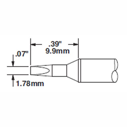 Metcal STTC-837-PK - STTC 800 Series Power Chisel Soldering Tip Cartridge - 1.78 mm (0.07") - 30°