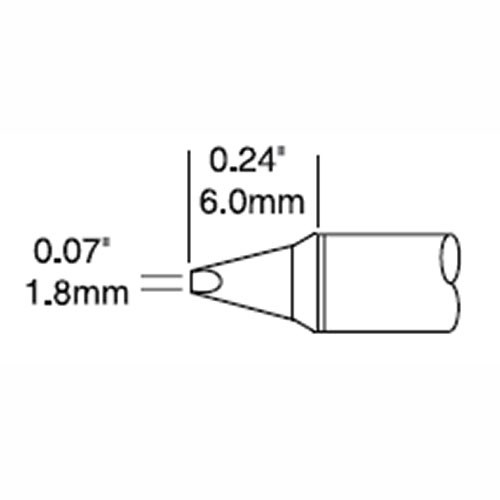 Metcal STTC-837P-PK - STTC 800 Series Chisel Soldering Tip Cartridge - 1.78 mm (0.07")