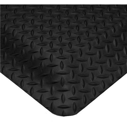 Wearwell 414.1516x2x3BK - UltraSoft Diamond-Plate Nitricell® Sponge Base Anti-Fatigue Mat - 2' x 3' - Black