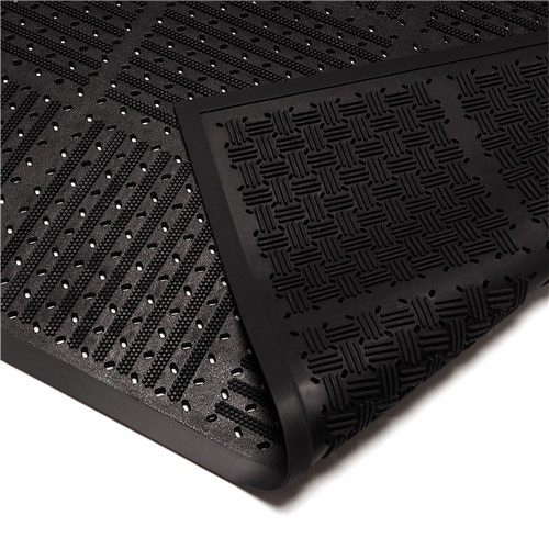 Wearwell 227.716x3x6BK - OutFront Reversible Scraper Mat - 3' x 6' - Black