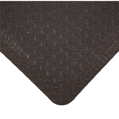 Wearwell 416.916x3x5BK - Diamond-Plate SpongeCote® w/GritWorks!® Anti-Fatigue Mat - 0.5625" Thick x 3' x 5' - Black