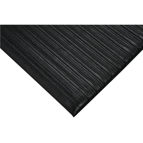 Wearwell 451.38x3x60BK - Tuf Sponge - PVC Anti-Fatigue Mat - 0.375" Thick x 3' x 60' - Black - Full Roll