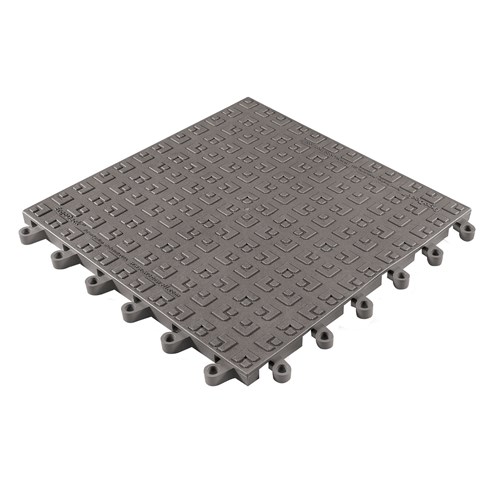 Wearwell 566.78x18x18CH-CS10 - ErgoDeck® SOFT Solid Modular Interlocking Ergonomic PVC Anti-Fatigue Tile - 18" x 18" - Charcoal - 10/Case