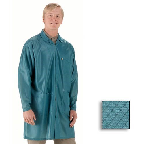 Tech Wear LOC-83-3XL - ESD-Safe Lab Coat - Lapel Collar - OFX-100 - Knee Length - 3X-Large - Teal