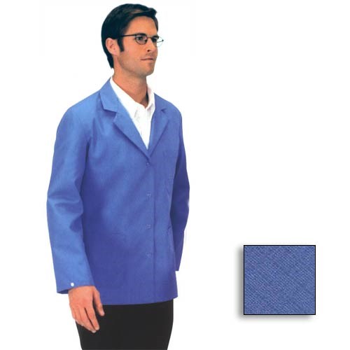 Tech Wear Nylostat Lab Jacket - Poly-Cotton Blend - Hip Length - Royal Blue