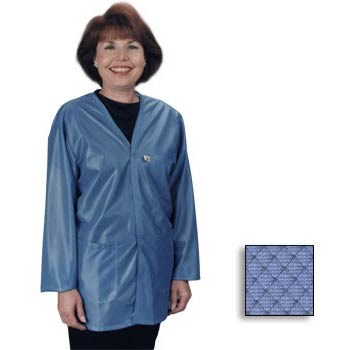 Tech Wear VOJ-23-5XL - ESD-Safe Lab Jacket - V-Neck - OFX-100 - Hip Length - 5X-Large - Blue