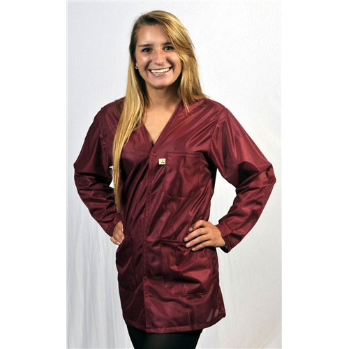 Tech Wear VOJ-33-4XL - ESD-Safe Lab Jacket - V-Neck - OFX-100 - Hip Length - 4X-Large - Burgundy