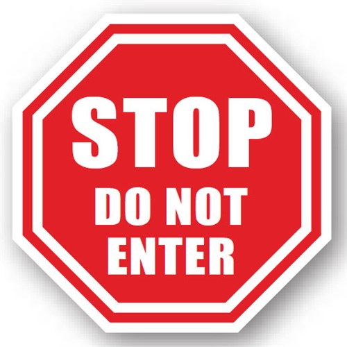 Ergomat UEN-0018 - DSV-SIGN 1024 Durastripe Octagon Floor Sign - Stop Do Not Enter - 32"