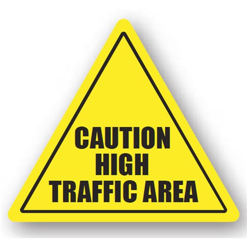 Ergomat UEN-0113 - DSV-SIGN 900 Durastripe Triangle Floor Sign - Caution High Traffic Area - 30"