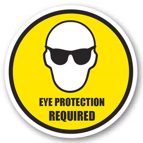 Ergomat UEN-0126 - DSV-SIGN 1024 Durastripe Circle Floor Sign - Eye Protection Required - 32"