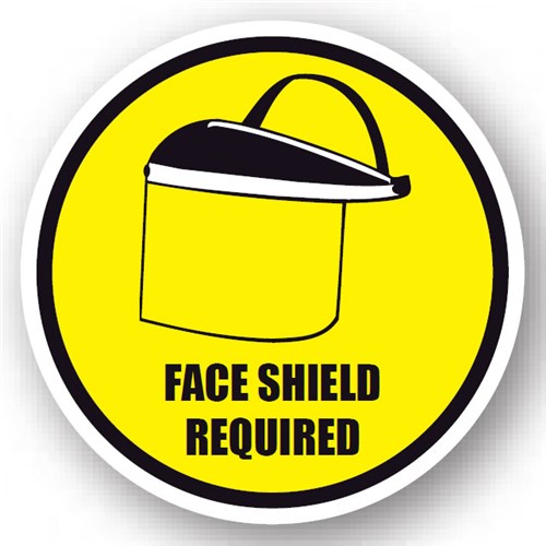 Ergomat UEN-0154 - DSV-SIGN 576 Durastripe Circle Floor Sign - Face Shield Required - 24"