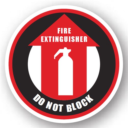 Ergomat UEN-0229 - DSV-SIGN 144 Durastripe Circle Floor Sign - Fire Extinguisher Do Not Block - 12"