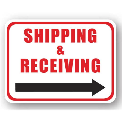 Ergomat - DuraStripe Rectangular Peel & Stick Floor Safety Sign - "Shipping & Receiving" - 36" x 27"