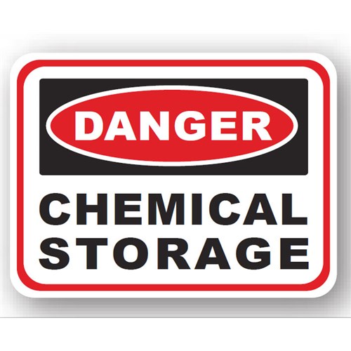 Ergomat UEN-0354 - DSV-SIGN 972 Durastripe Rectangle Floor Sign - Danger Chemical Storage - 36" x 27"