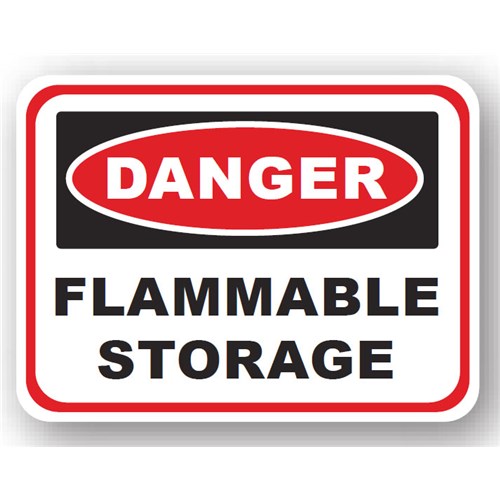 Ergomat UEN-0358 - DSV-SIGN 630 Durastripe Rectangle Floor Sign - Danger Flammable Storage - 30" x 21"