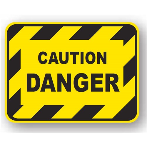 Ergomat UEN-0366 - DSV-SIGN 108 Durastripe Rectangle Floor Sign - Caution Danger - 12" x 9"