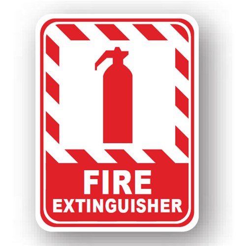 Ergomat UEN-0384 - DSV-SIGN 972 Durastripe Rectangle Floor Sign - Fire Extinguisher - 36" x 27"