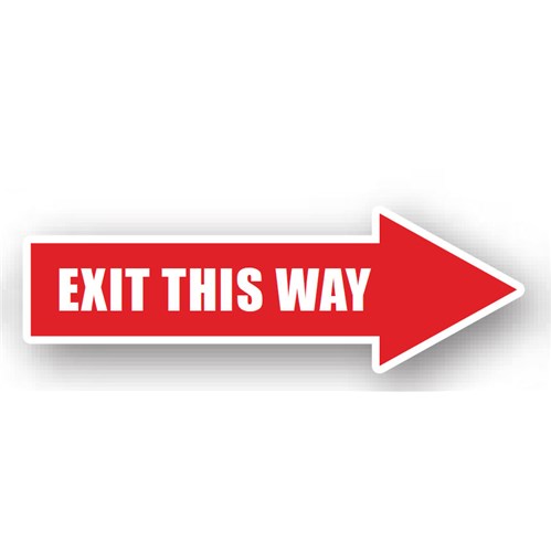 Ergomat - DuraStripe Directional Peel & Stick Floor Safety Sign - "Right Arrow (Exit This Way)" - 12" x 4"