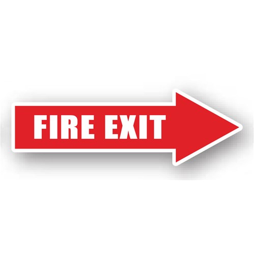 Ergomat - DuraStripe Directional Peel & Stick Floor Safety Sign - "Right Arrow (Fire Exit)" - 12" x 4"