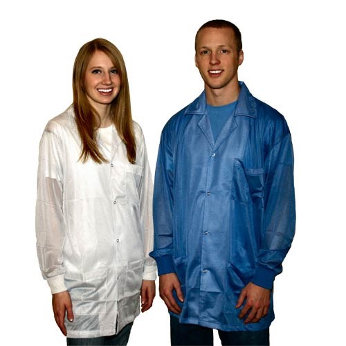 Transforming Technologies JKC 8804SPLB  - ESD Jacket - Collared - Snap Cuff - Light Blue  - Large