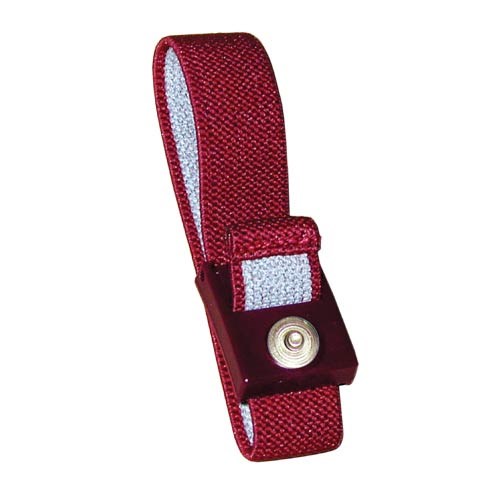 Transforming Technologies WB0026 - Fabric ESD Wrist Strap - 4 mm Snap - Maroon