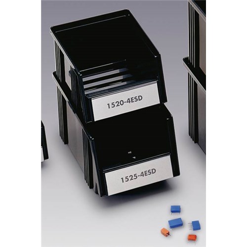 Treston 1520-4ESD - ESD Stacking Bin - 5.86" x 4.13" x 7.55" O.D. - Black