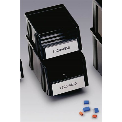 Treston 1525-4ESD - ESD Stacking Bin - 5.86" x 5.11" x 9.84" O.D. - Black