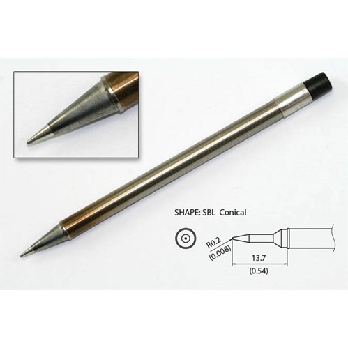 Hakko T31-03SBL - T31 Series Soldering Tip - Conical - R0.2 x 13.7 mm