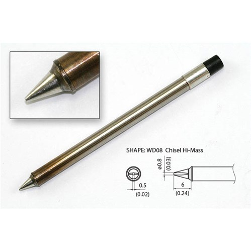 Hakko T31-03WD08 - T31 Series Soldering Tip - Conical - R0.2 x 13.7 mm