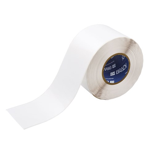 Brady THT-107-483 Thermal Transfer Label - Glossy White Polyester - 4" x 300' Roll