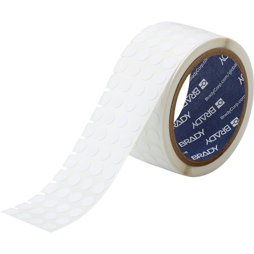 Brady THT-143-499-3 0.375"Diamr Thermal Transfer Label - White - 3 - 000/RL