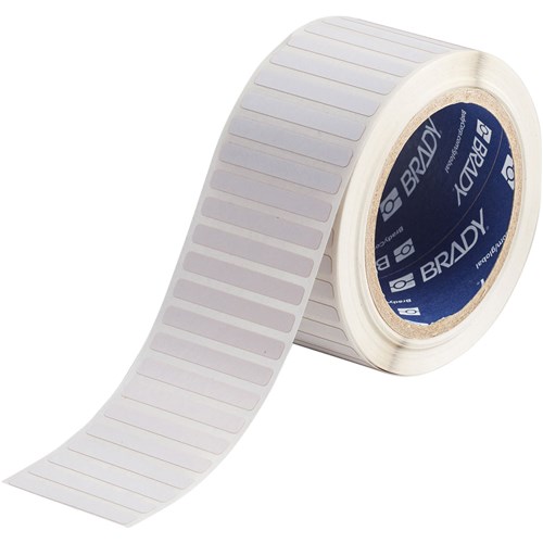 Brady THT-15-729-2.5 B-729 3" Core 1 mil Polyimide Circuit Board Labels  - 0.25" H x 2" W - White - 2500/Roll