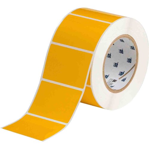 Brady THT-19-423-1-YL B-423 THT Label - 3.000" W x 2.000" H (76.20 mm W x 50.80 mm H) - Yellow - 1000/RL