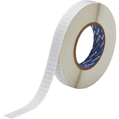 Brady THT-47-717-10 B-717 3" Core Electrostatic Dissipative 2 mil Polyimide Labels  - 0.2" H x 0.65" W - White - 10000/Roll