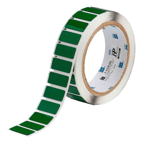 Brady THTEP171-593-.25GN B-593 THT Label - 1.06" x 0.49" (26.92 mm x 12.45 mm) - Green - 250/RL