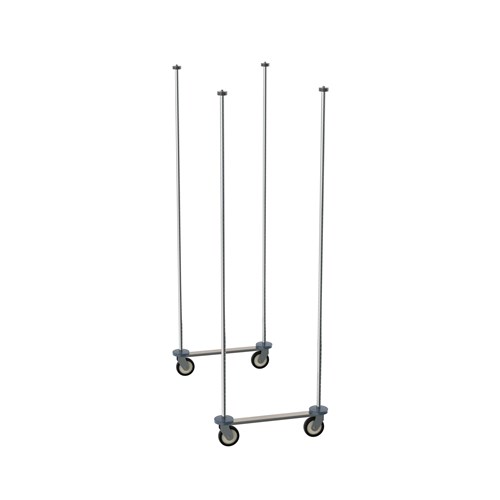 InterMetro Industries (Metro) TTM24C - Super Erecta Top-Track® High-Density Storage - Stationary Mobile Unit Kit - Fits 24" Shelf Width - Chrome