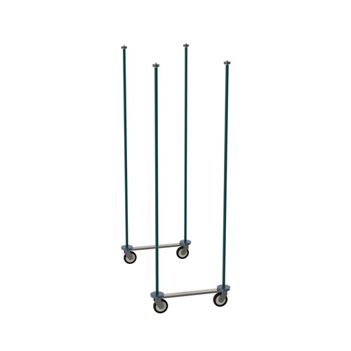 InterMetro Industries (Metro) TTM24K3 - Super Erecta Top-Track® High-Density Storage - Stationary Mobile Unit Kit - Fits 24" Shelf Width - MetroSeal Green