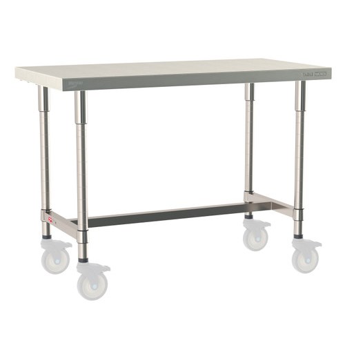 InterMetro Industries TWM2448SI-304-S TableWorx Mobile-Ready 24" x 48 " - 304 Surface - Stainless Steel I-Frame - All Stainless Steel Finish