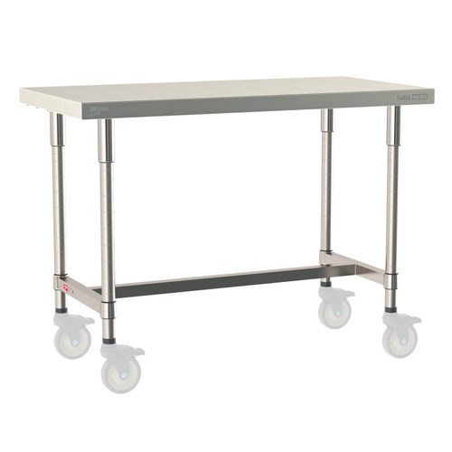 InterMetro Industries TWM2448SI-316-S TableWorx Mobile-Ready 24" x 48 " - 316 Surface - Stainless Steel I-Frame - All Stainless Steel Finish