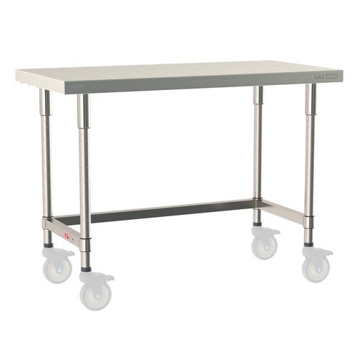 InterMetro Industries TWM2448SU-316-S TableWorx Mobile-Ready 24" x 48 " - 316 Surface - Stainless Steel 3-Sided Frame - All Stainless Steel Finish