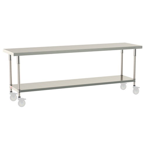 InterMetro Industries TWM2496FS-316-S TableWorx Mobile-Ready 24" x 96 " - 316 Surface - Stainless Steel Under Shelf - All Stainless Steel Finish