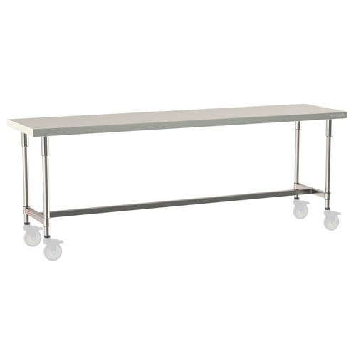 InterMetro Industries TWM2496SI-304-S TableWorx Mobile-Ready 24" x 96 " - 304 Surface - Stainless Steel I-Frame - All Stainless Steel Finish